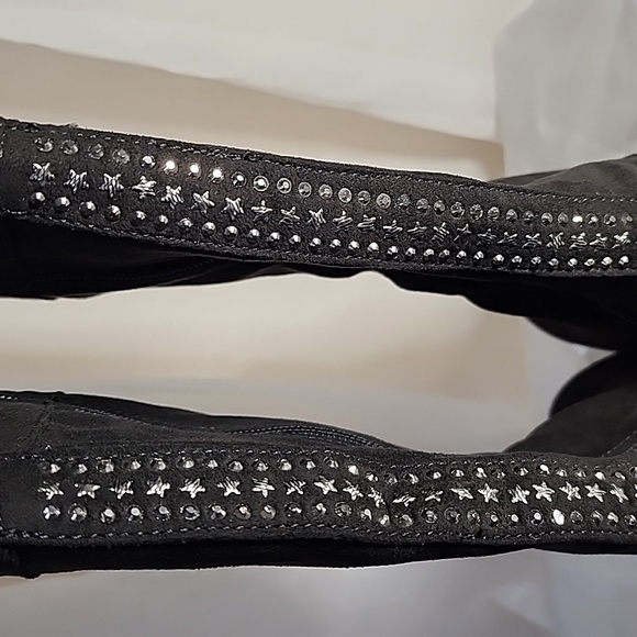 NIB- Madden Girl Tall Black Boots with Silver Embellishments - Picture 2 of 9